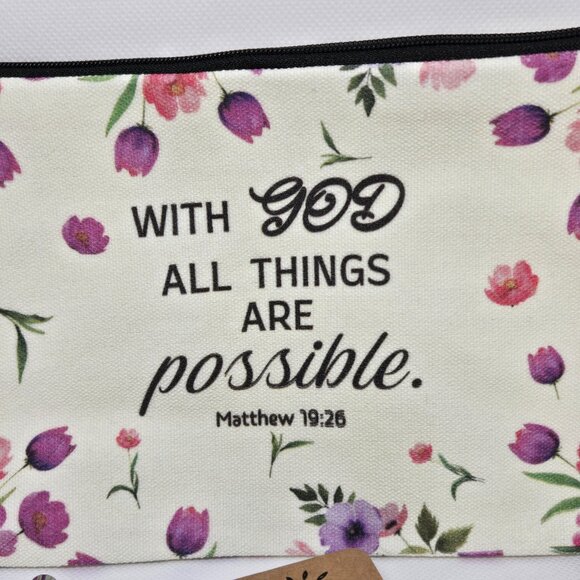 NEW INSPIRATIONAL FAITH CANVAS POUCH, NOTEPAD, PEN, BOOKMARK & KEYCHAIN GIFT SET - Picture 2 of 10